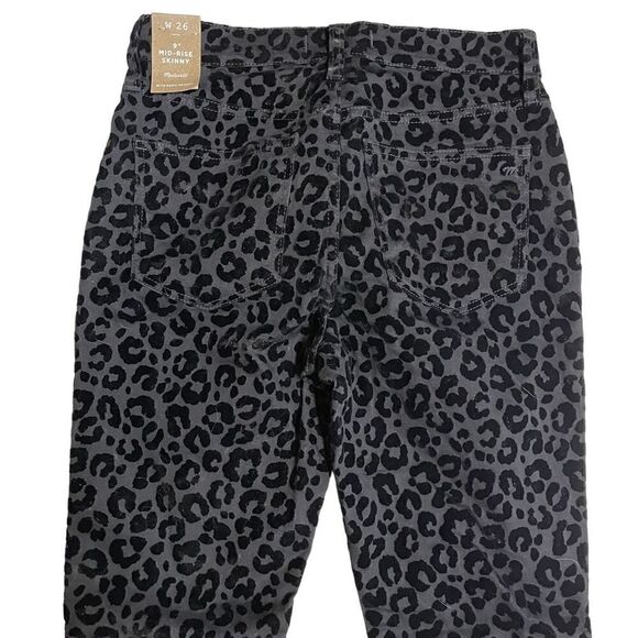 NWT Madewell Flocked Leopard Skinny Jeans U1D122 - Picture 6 of 11